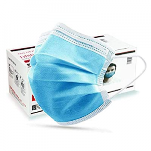 DXLOVER Face Masks, Disposable 3 Layer Face Mouth Cover Protection Mask, 50 Pack/Box now 50.0% off 