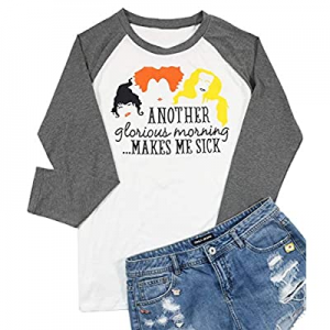 One Day Only！50.0% off MNLYBABY Another Glorious Morning Makes ME Sick Halloween T-Shirt Women Lon..