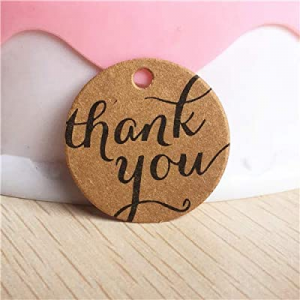 One Day Only！Zip Choo 100Pcs Kraft Paper Gift Tag with Jute Twine，Round Shaped DIY Hang Tags Perfe..
