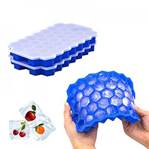 One Day Only！Ice Cube Trays，Easy-Release Silicone Ice Cube Molds with Lid Flexible 74-Ice Trays BP..