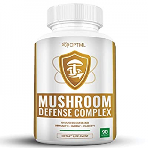 OPTML Mushroom Defense Complex, 10 Mushroom Blend, Energy, Clarity, Immune System Support, Boost Bod