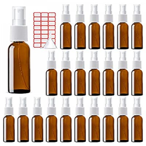 Squish 24pcs 1oz/30ml Spray Bottle, Plastic Empty Portable Refillable Makeup Clear Sprayer Bottle wi