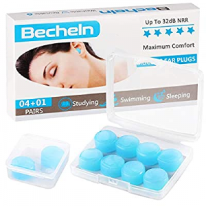 Reusable Silicone Ear Plugs, Waterproof Noise Cancelling EarPlugs for Sleeping, Shooting, Airplanes,