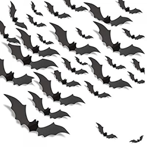 RZSAIDA 66 Pcs Bigger DIY PVC 3D Decorative Scary Bats Wall Decals Sticker now 60.0% off , Hallowe..