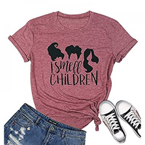 50.0% off I Smell Children T-Shirt Women Funny Halloween Sanderson Sisters Graphic Tees Fall Holid..