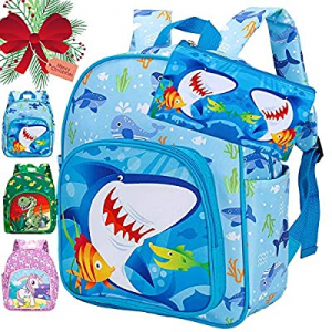 One Day Only！Toddler Backpack, 12.5" Shark Preschool Bag for Boys now 50.0% off 
