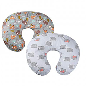 One Day Only！50.0% off Grey Nursing Pillow Cover Set 2 Pack 100% Cotton Slipcovers for Breastfeedi..
