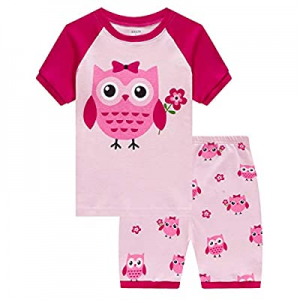 Pajamas Set for Girls Short Sleeve Sleepwears Kids Short Pjs Sets Baby Summer 100% Cotton Pj now 5..