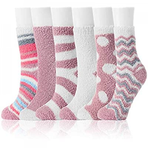 One Day Only！Fuzzy Socks for Women Winter Warm Soft Fluffy Socks for Home Sleeping Indoor Thick Co..