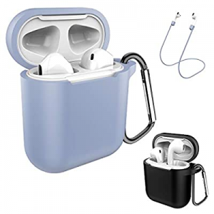 AirPods Case Keychain, Coffea 2 Pack Protective Silicone Case Cover and Skin with Anti-Lost Strap fo