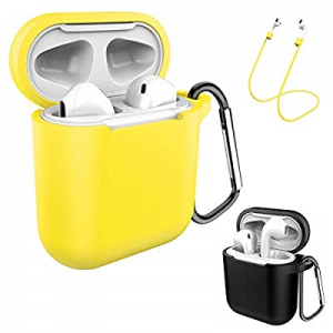 AirPods Case Keychain, Coffea 2 Pack Protective Silicone Case Cover and Skin with Anti-Lost Strap fo