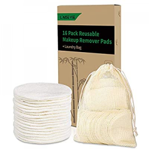 Sunvito Washable Organic Makeup Remover Pads, Reusable Bamboo Cotton Facial Remover Wipe Pad with a 