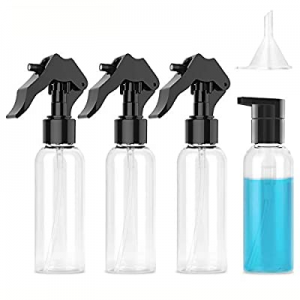 UPTRONIC 4Pcs Spray Bottle, 3.4oz/100ml Empty Bottle, Small Travel Size Spray Bottle Refillable Fine
