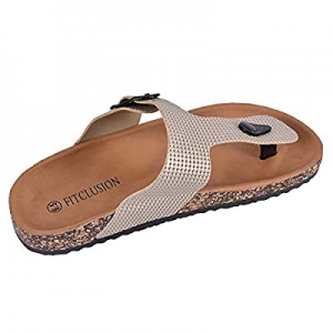 50.0% off JENN ARDOR Women's Thong Slide Sandals Slip on Cork Slides Flat Shoes with Strap Adjusta..