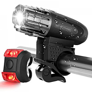 One Day Only！MTWOTHAN USB Rechargeable Bike Light Set now 60.0% off , Waterproof Super Bright Bicy..