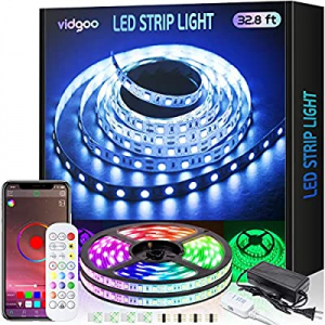 One Day Only！30.0% off VIDGOO LED Strip Lights 32.8Ft 5050 RGB Decoration Light Strip Kits with IR..