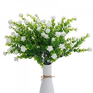 40.0% off Beferr Artificial Flowers 4 Bunches of Shrub Fake Flowers UV Protection Green Plants Gra..