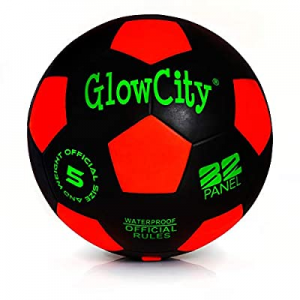 10.0% off GlowCity Glow in The Dark Size 5 Soccer Ball-Black Light up Soccer Ball Edition-Illumina..