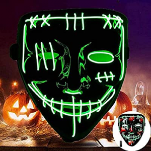 Halloween Mask, 2020 New LED Light Up Mask, Cosplay Scary Masks for Halloween now 50.0% off 