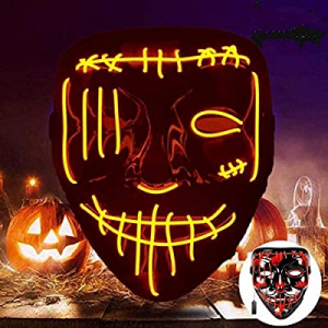 Halloween Mask, 2020 New LED Light Up Mask, Cosplay Scary Masks for Halloween now 50.0% off 