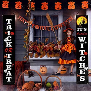 Aitsite Halloween Decoration Banner now 70.0% off , Halloween Outdoor Banner Set with Trick or Tre..