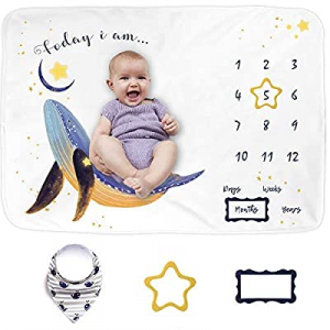 Sunvito Baby Milestone Blanket for Baby Boy and Girl now 45.0% off , Extra Soft Baby Month Blanket..