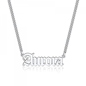 One Day Only！Iefil Custom Name Necklace Personalized now 60.0% off , Stainless Steel Old English C..