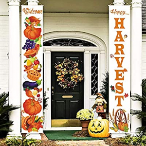 One Day Only！50.0% off Holly LifePro Happy Fall Banner|Welcome& Happy Harvest Decoration Outdoor B..