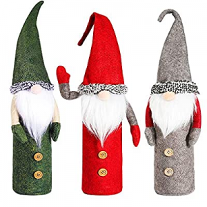 One Day Only！Jumping Meters Christmas Wine Bottle Cover now 35.0% off ,Funny Tomte Gnomes Toppers ..