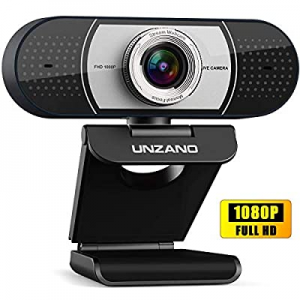 One Day Only！Unzano Webcam with Microphone for Desktop now 50.0% off , Full HD 1080p USB Computer ..