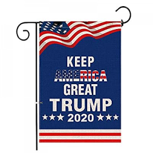 One Day Only！Hexagram 2020 Trump Garden Flag - Keep America Great Burlap Double Sided Yard Flag no..