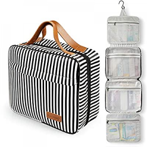 One Day Only！Toiletry Bag now 40.0% off , WDLHQC Travel Hanging Makeup Bag ,Waterproof Large Cosme..