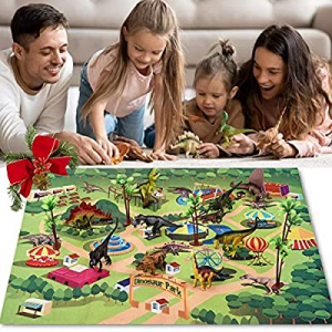 One Day Only！Dinosaur 9 Toy Figure & Activity Play Mat|Create a Dino World with this Educational R..