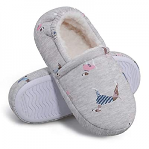 50.0% off Harebell Toddler Girls House Slippers Warm Plush Slip-on House Shoes Anti-Slip Indoor Be..
