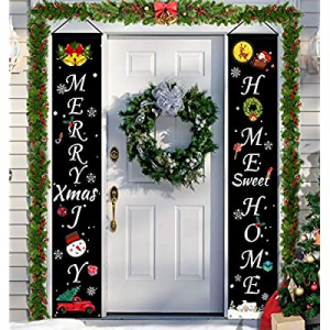 HexyHair Merry Christmas Decorations Banner now 50.0% off , Outdoor Christmas Porch Sign Hanging W..