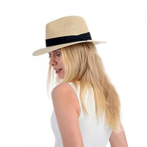 60.0% off Sowift Panama Straw Braid Hats Womens Sun Hats Packable Summer Beach Cap Fedora UPF 50+ ..