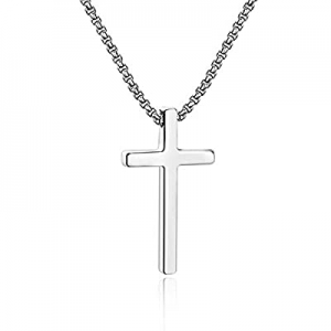 IEFSHINY Cross Necklace for Men now 50.0% off , Stainless Steel Cross Pendant Necklaces for Men Pe..