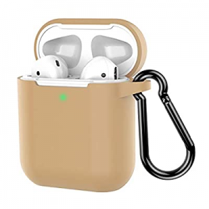 Coffea Protective Silicone Case with Keychain for Apple AirPods 2 (Khaki)