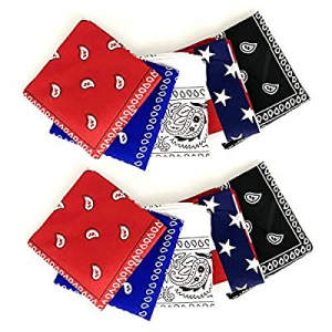 Bandana Handkerchiefs - Jumbo Paisley Bandanas for Women & Men - Head & Face Mask Scarf 10/4 Pack ..