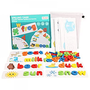 See & Spell Learning Toy Developmental Wooden Toys Develops Vocabulary and Spell (26 pcs)