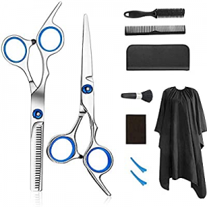 Professional barber set hair cutting scissors set 9 PCS hairdressing scissors kit, salon home shear 