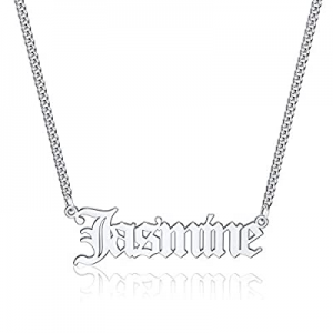 One Day Only！Iefil Custom Name Necklace Personalized now 65.0% off , Stainless Steel Old English C..