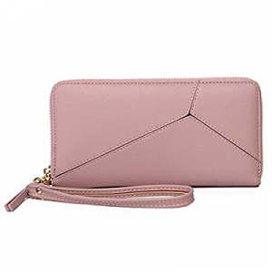 One Day Only！50.0% off KOWENTIK Women Wallet Leather Zip Phone Clutch Large Travel Organizer Zippe..