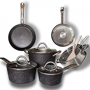 Cosylavia Granite Nonstick Cookware Set now 20.0% off , 12pcs Ceramic Cooking Set, Pots and Pans N..