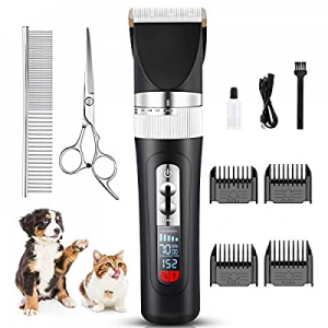 JOEJOY Dog Grooming Clippers Professional USB Rechargeable Cordless Low Noise 33 Teeth Blade Dog S..