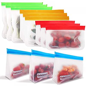 Piroir Reusable Storage Bags - 12 Pack BPA FREE Food Freezer Bags Leakproof now 60.0% off , Extra ..