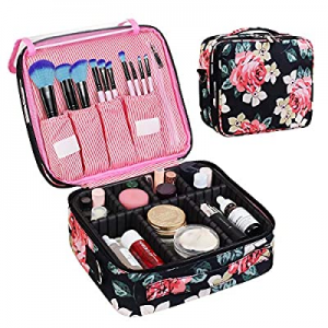 CREATIVE DESIGN Large Makeup Bag now 20.0% off , 3 Layers Travel Makeup Organizer Cosmetic Bag Por..