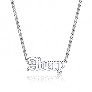 Iefil Custom Name Necklace Personalized now 70.0% off , Stainless Steel Old English Custom Name Ne..