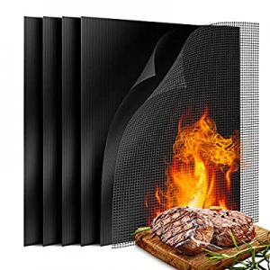 6 Pack Large Non Stick BBQ Grill Mat now 15.0% off , Reusable Grill Mats with 1 Barbecue Grill She..