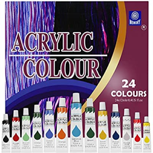 One Day Only！60.0% off Acrylic Paint Set 24 Colors Tubes Acrylic paints for painting Non Toxic pai..